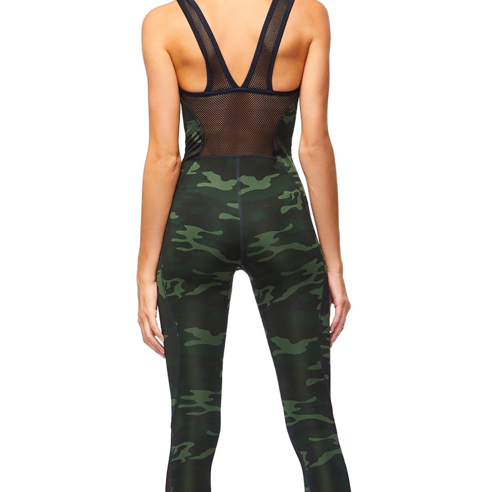 Good American Performance Camo Mesh Back Jumpsuit